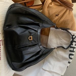 Elegant and Authentic Salvatore Ferragamo Black Satchel